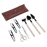 ZELAR MADE Bonsai Set 8 Pcs - Include Pruner,Fold Scissors,Mini Rake,Bud & Leaf Trimmer Set