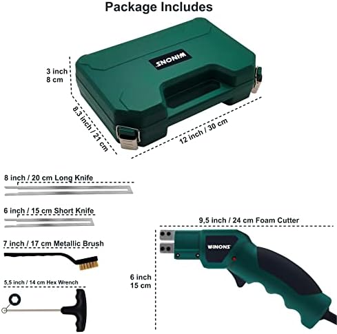 WINONS Electric Hot Knife Foam Cutter with WIS(Innovative Passive Cooling System), WFC-0002 Pro Styrofoam Cutter Tool (Kit of 5)