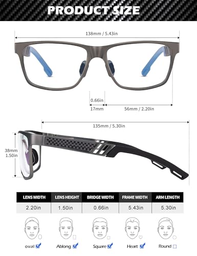 Image of ANYLUV Blue Light Blocking Glasses Men Computer Gaming Glasses Lightweight Al-Mg Metal Anti Eyestrain Eye Protection