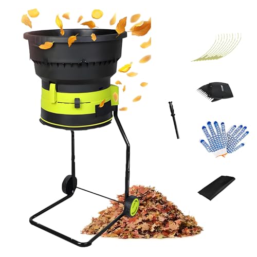 HuanSebesity con Cable Trituradora Eléctrica Hojas,Ramas Sin Cuchillas 2500 W con Ruedas,Herramienta Limpieza Triturador,Biotrituradora Compost para,Recolector Hojas Reducción Powercord×40m