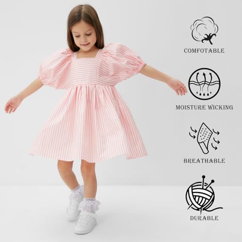 3 Pairs Toddler Girls Ruffle Socks,Cute Frilly Lace Cotton Black White Red School Dress Socks for Girl 1-10 Years4