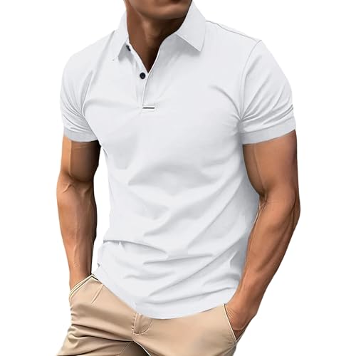 Polo de golf tendance homme à manches courtes et col boutonné