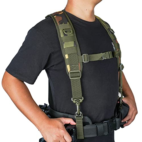 Image of MELOTOUGH Tactical Suspenders for Duty Belt,Breathable Padded Adj H-Harness w /YKK Hooks,Heavy Duty Police Law Enforcement