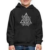 Spreadshirt® Harry Potter Reliques De La Mort Symbole Pull À Capuche Premium Enfant, 12-14 Ans, Noir