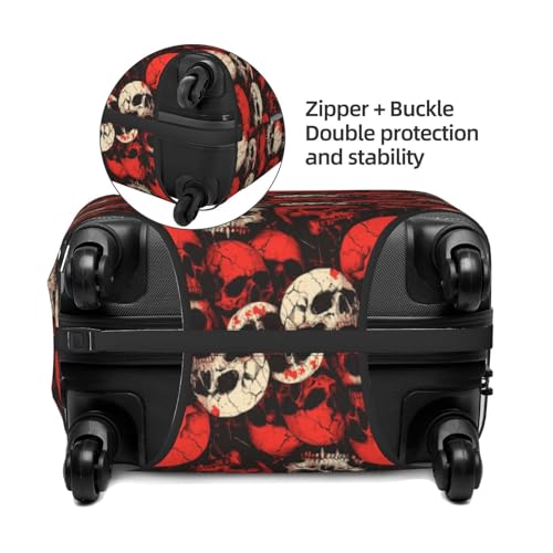 Luggage Cover Protector - Red and White Skull Print Suitcase Covers for Luggage Fit 25-28 Inch Suitcase3