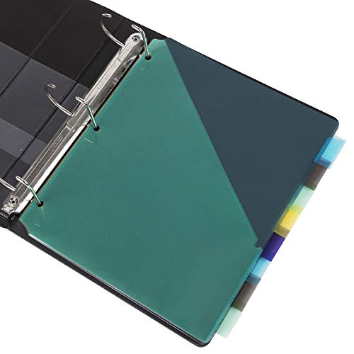 Amazon Basics 8-Tab Plastic Binder Dividers With Pockets, Two Tone, 3 Sets #TOP3