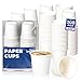 [200 Pack] 4 Oz Disposable White Paper Cups - On the Go Hot and Cold Beverage All-Purpose Sampling Portion Cup for Coffee, Espresso, Cortado, Water, Tea and Juice, Food Grade Safe