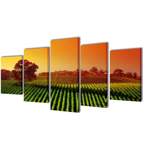 vidaXL Wandbild auf Leinwand, Motiv: Felder, 200 x 100 cm