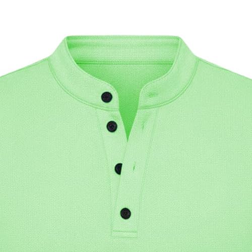 Générique Debardeur Homme Tee Shirt sans Manche Maillot de Corps Débardeurs Habit Couleur Unie Vêtements Col Mao Hauts Casual Vêtement Loisirs Haut Vert L – vue 6
