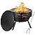 3-in-1 Fire Pit with Grill & Lid, 23" Outdoor Fire Pit Table, Cast Iron Wood Burning Firepit, Heavy Duty Fire Bowl for Outside Patio, Backyard Fireplaces, Large BBQ Pit Table with Fire Poker