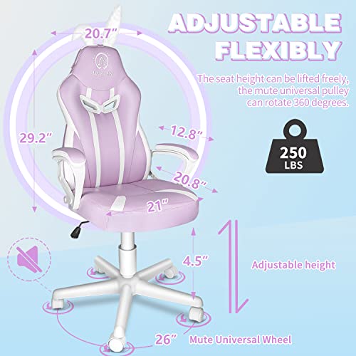 Joyfly Gaming Chair For Girls, Kawaii Gamer Chair For Teens Adults Kids Computer Chair, Ergonomic Pc Chair With Lumbar Support For Women（Light Purple） #TOP5