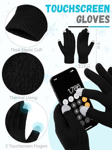 Lorome LR0063 3 Pcs Winter Hat Scarf Gloves Set thumb #3