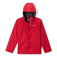Columbia Youth Boys Watertight II Waterproof Rain Jacket, Mountain Red, Small
