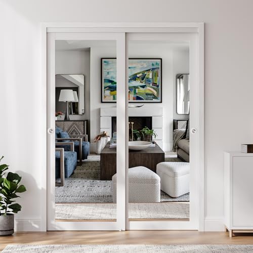 Image of Sliding Mirror Closet Door for 60 inch x 80 inch Opening, White