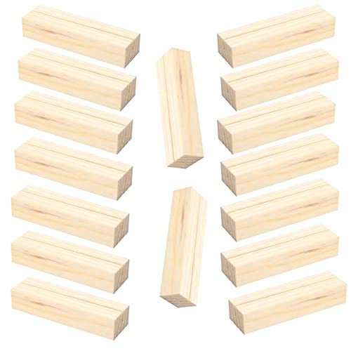 LIBAIJIAAZQH kartenhalter holz, 16 Stück menükartenhalter, tischkartenhalter holz, atürliches Massivholz Kartenhalter Platzkarte für Hochzeit Tischnummer Tischkarte Platzkartenhalter Fotoständer Cover