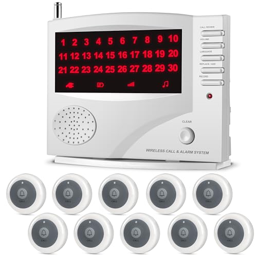 SYNLETT Wireless Calling System, Caregiver Pager for Nurses Station, 10