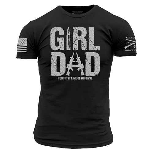 Grunt Style Girl Dad - American Graphic Tee Gift for Fathers - Mens Short Sleeve T-Shirt - (Black X-Large)