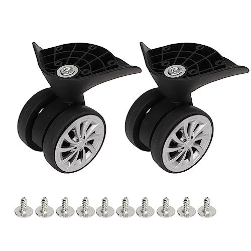 BestAlice 2Pcs Luggage Wheels Replacement, Luggage Swivel Wheels, Suitcase Wheels for Luggage, Suitcase Casters Nylon Black Luggage Wheels for Replacement Upgrade Travel