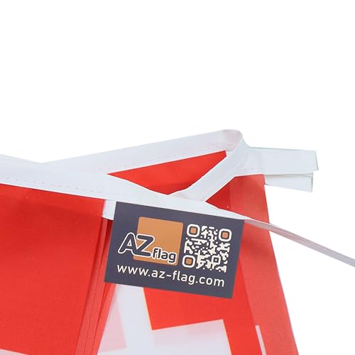 Image of AZ FLAG Switzerland 6 meters BUNTING Flag 20 flags 9'' x 6'' - Swiss STRING flags 15 x 21 cm
