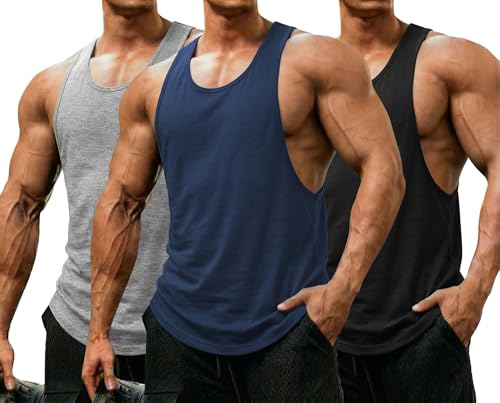 Débardeur Homme Musculation COOFANDY Lot de 3 Maillots de Sport sans Manches Séchage Rapide pour Fitness