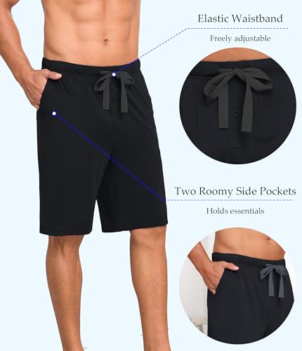 Image of CF Mens Pajama Shorts Bamboo Rayon & Cotton Sleep Shorts Lightweight Pants