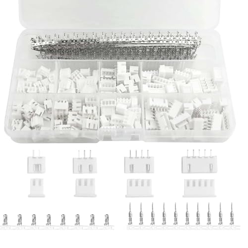 Image of 560PCS 2.54mm JST-XH Connector Kit 2.54mm 2 /3 /4 /5 /6 Pin Housing Female and Male Adapter Cable Connector Plug,JST Connector Female Pin Head Connector Adapter Plug