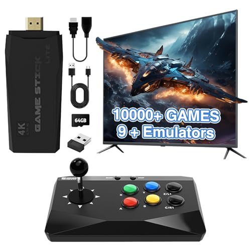 Consola Retro, 10000+ Games Retro Game Console con 9+ Simulador, Consola Retro Portatil con Mando De Juego Inalámbrico 2.4G, Emulador Consola Retro para Niños y Adultos