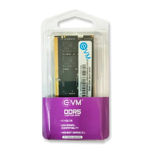 Image of EVM 16GB DDR5 Laptop RAM 4800Mhz SoDimm - High Performance - Ideal for Gaming and Editing - MAC, Intel, AMD Compatible - 10 Years Warranty (EVMT16G4800S88P)