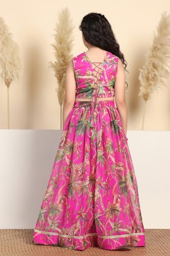 Image of Fashion Dream Girl's Silk Blend Readymade Lehenga Choli Set |Lehenga Choli for Girls|Ethnic Wear|Kids Lehenga