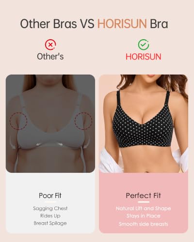 Image of HORISUN No Underwire Seamless Full Coverage Bras for Women Regular & Plus
