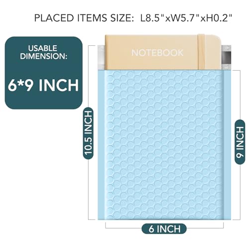 Image of Metronic Bubble Mailers 6x10 inch 50 Pack Self-Seal Padded Envelopes Light Blue | Usable Size 6x9 Waterproof Bubble Envelopes Packaging for Small Business, Opaque Bubble Mailer for Shipping, Mailing #0