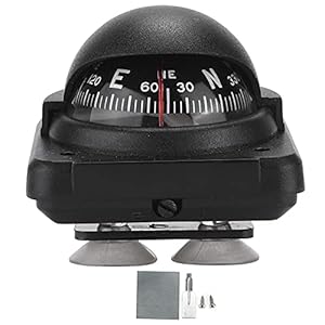 Automotive Compass Ball, Mini Automotives Sea Marine Dashboard Suction Pivoting Adjustable Foldable Navigation Direction Pointing Guide Ball Mount Kit Adhesive Tape Auto Cars Boats RV Vehicle Outdoor