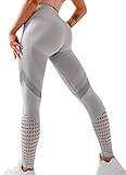 INSTINNCT Damen Sport Nahtlose Blickdicht Leggings Kompressions Yoga Fitnesshose Sporthose mit Hohe Taille für Gym Workout Jogging A-Grau S