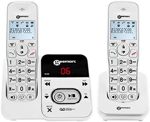 Geemarc Amplidect 295-2 Cordless Duo Phone With Answering Machine, Adjustable Loud Call Sound With Flash, Caller ID, Compatible With Hearing Aids - View #7