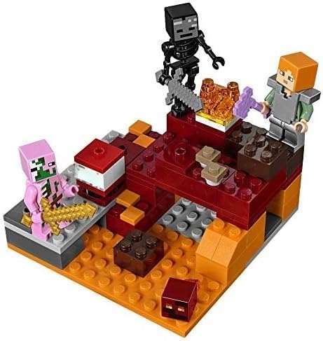 Image of LIL RANGO The Nether Fight 21139 Building Kit Pieces for Boys & Girls Age 6+ Minecraft Style Block Toy (96)