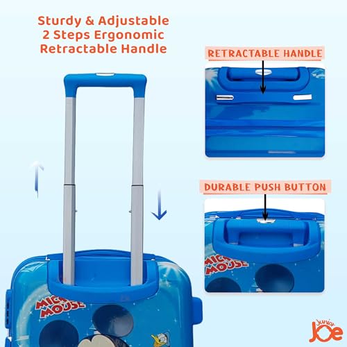 Image of JUNIOR JOE ABS Hard Shell 8 Wheels 24 Inches 360 Degree Rolling Trolley Suitcase for Kids (Luggage-6), Blue, Medium