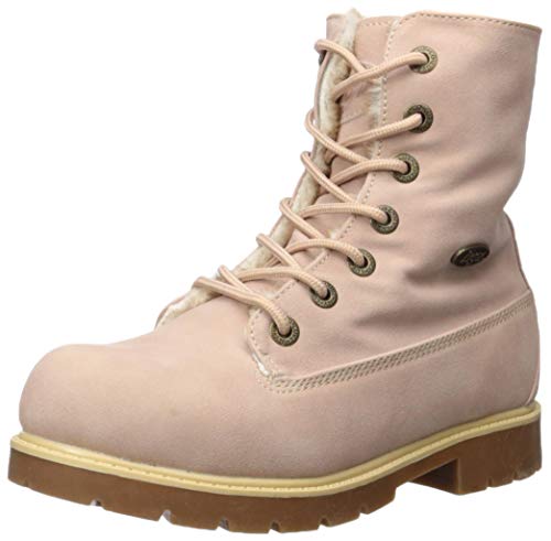 Lugz Girls' Convoy Fold Fur Fashion Boot, Soft Pink/Tan-Khaki/Gum, 4.5 D US Big