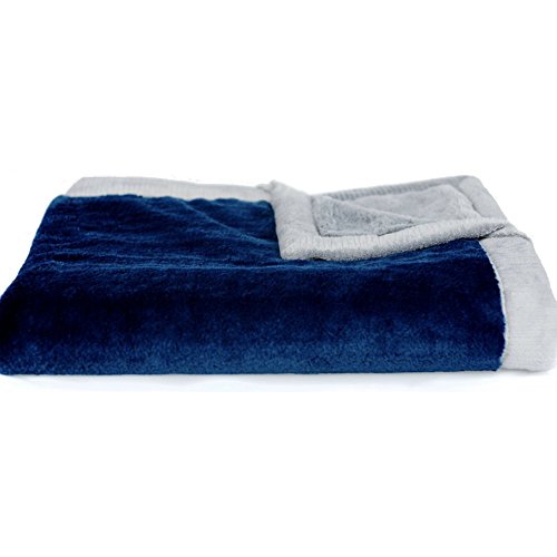 Image of Saranoni Luxury Receiving Blankets for Babies | Ultra-Soft Lush and Boutique Quality Baby Blanket | Navy Gray - 30 inch x 40 inch