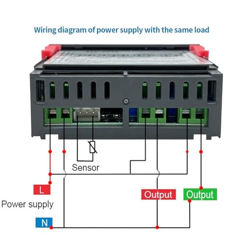 Termostato digital LED STC-3028 CA 110-220V dual con sensor NTC para control de temperatura 6