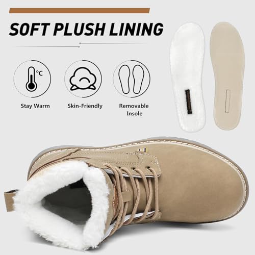 Mishansha Mens Womens Winter Hiking Boots Waterproof Non Slip Warm Lined Snow Boots for Outdoor Trekking4