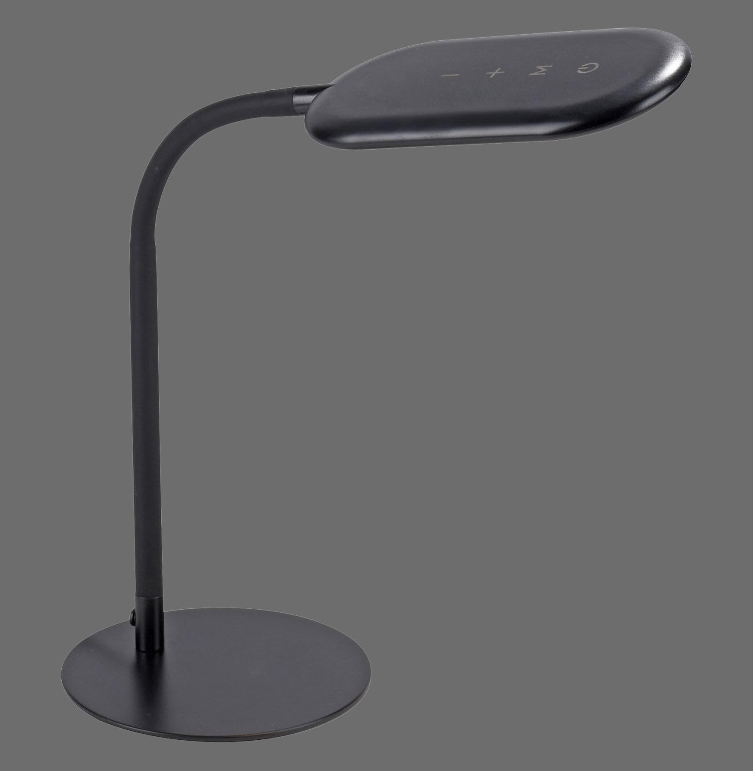 Licht-Erlebnisse LED Tischlampe Metall Schwarz Büro Schreibtisch H:59 cm 3000-6000 K 1180 lm 7 W Touch Dimmer Farbtemperaturwechsel flexible Tischleuchte Modern HESWIN