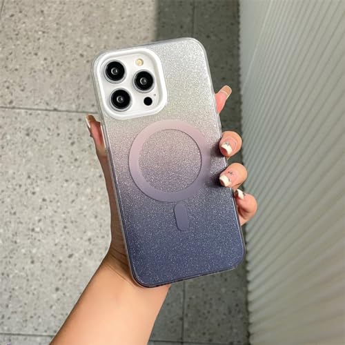 Étui de chargement sans fil acrylique noir brillant coque iPhone 13 ProMax