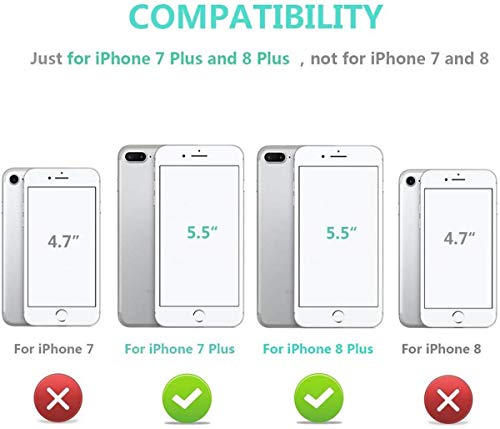 iCoverCase Genuine Leather Case for iPhone 7 Plus/iPhone 8 Plus, Wallet Case with Wrist Strap and Card Slots Magnetic Closure Kickstand Feature Flip Cover for iPhone 7 Plus/8 Plus (Orange)