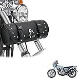 générique Cuir Sacoche Guidon Moto Compatible avec Kawasaki Z 1000 Z1 R,Protection Solaire,avec Sac de Rangement à Verrouillage par Mot de Passe, Accessoires（Black）