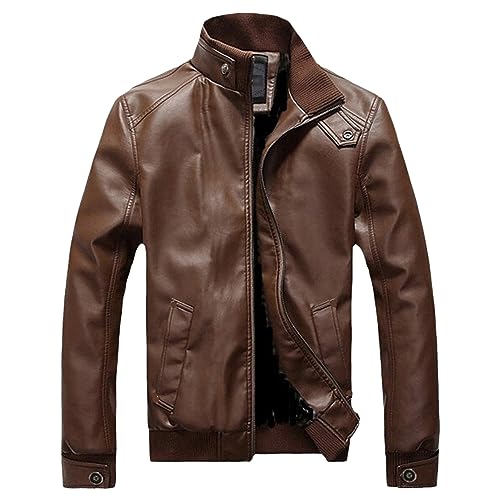 Manteau en cuir pour hommes veste de moto vintage automne-hiver