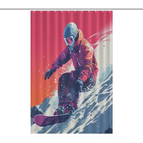 Snowboard rideau de douche en polyester 122x183cm lavable - 7
