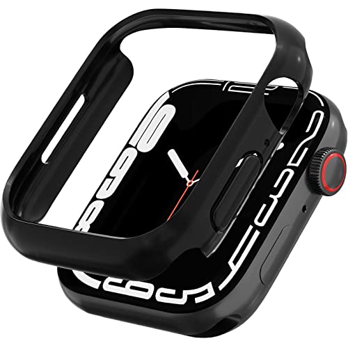 Miimall Compatible Apple Watch 41mm Case Women Men PC Hard Bumper Lightweight Shockproof Protector Case Cover for Apple Watch 41mm Series 7(Black)