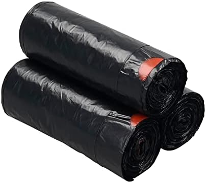 Afromy 5 L Small Refuse Sacks, Black Bin Bags, 102 Bin Liners, Drawstring Trash Bag