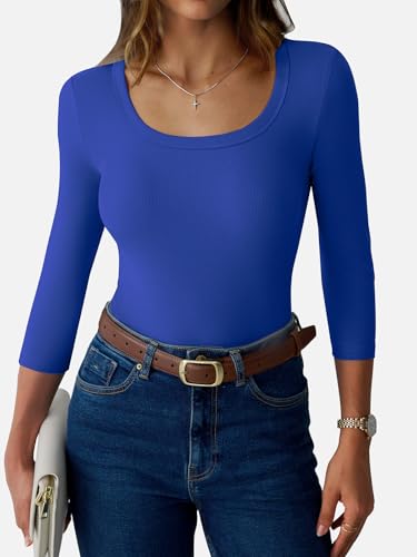 GKBK Women's 3/4-Sleeve Ribbed Scoop-Neck Top - 4.99- 9.59 w/ Code + 40% Off Code L6NCSHZ4 - image 2