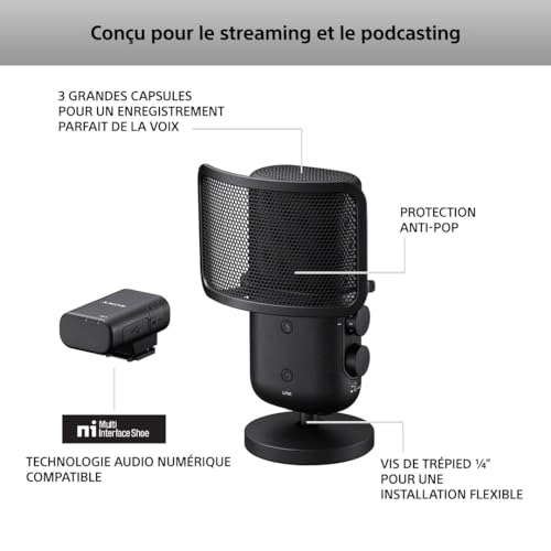 Sony ECM-S1 Microphone Shotgun pour Vidéo, Vlogging et Production Audio Professionnelle